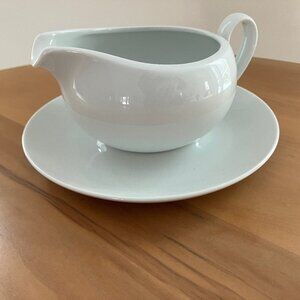 BLOCK Ionia Geece Athens White gravy boat and saucer NWOT